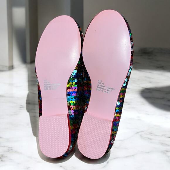 Mod Cloth x Hello Kitty Womens Size 7 Sweetly‎ Sequined Flats Rainbow Sequins - Picture 4 of 4
